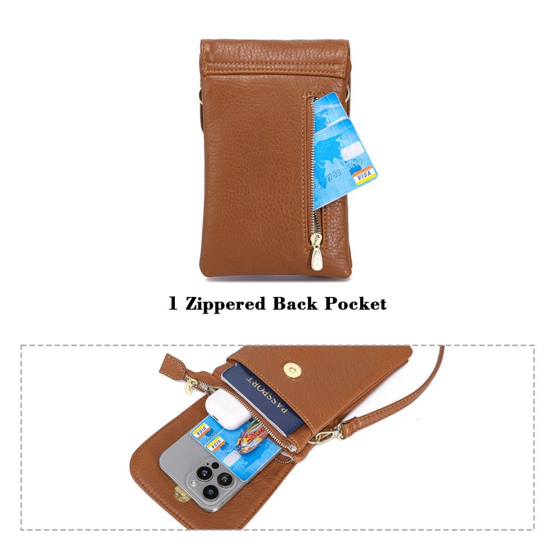 MINICAT Small Crossbody Bags for Women Cell Phone Bag Vegan Leather Cross Body Purse Wallet Purses(Brown) - Image 4